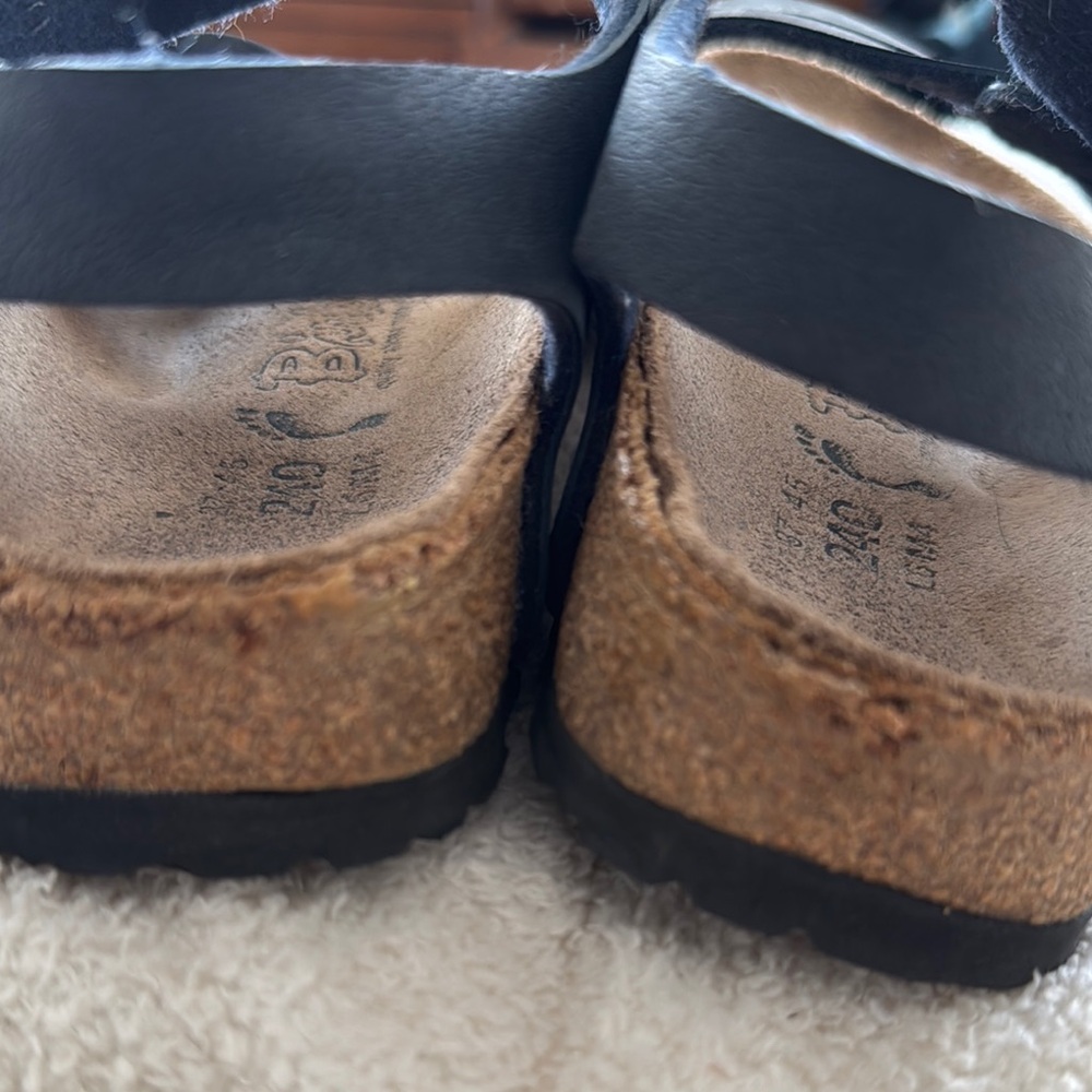 Birkis Birkenstock Ellice Three Strap Slingback Blue leather sandals bohemian - Picture 4 of 6